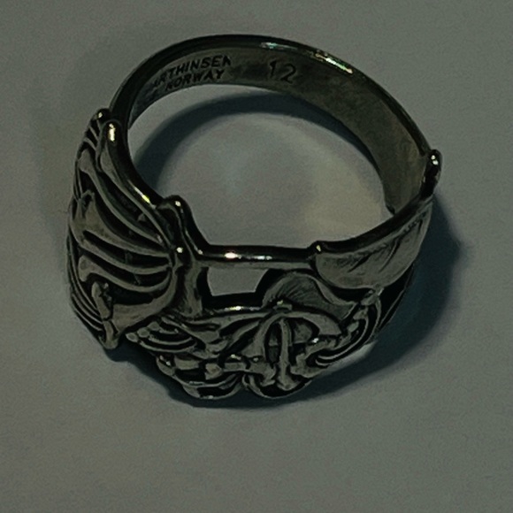 VTG TH. MARTHINSEN sterling spoon ring- size 6 - Picture 6 of 7